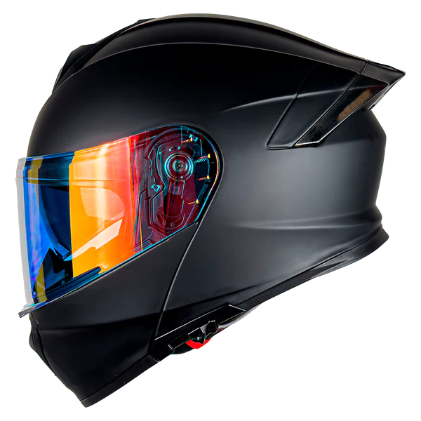  Casco THUNDER negro mate (LUZ LED)