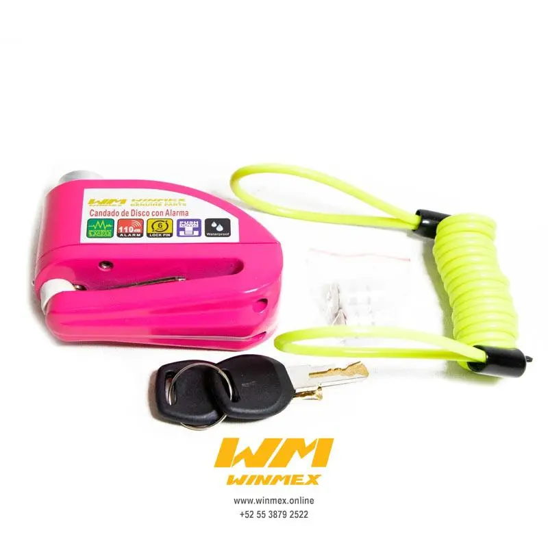 Candado para disco rosa con alarma y cable de recordatorio	Universal 