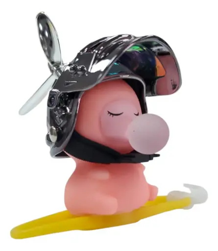 [RUIF418] Puerquito decorativo casco gris