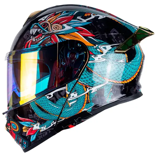  Casco THUNDER Quetzalcoatl verde brillante 