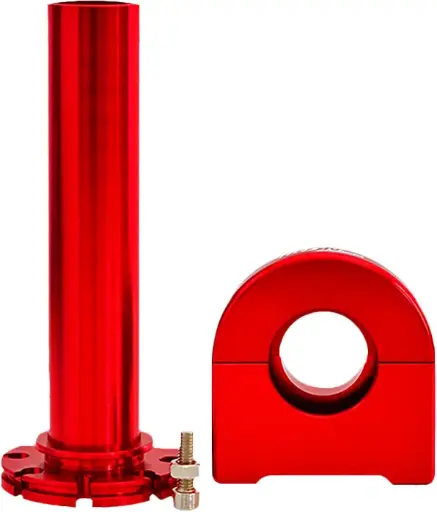 [PUÑ-1107-0001R]  Puño acelerador de aluminio rojo con base
