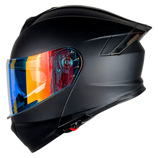  Casco THUNDER negro mate (LUZ LED)