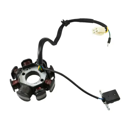[E05010070] Estator AT110 8 bobinas (20-22), AT110 Roja (17-20), AT110RT (12-14), AT110RT LED (14-16), AT110RT con LED (16-22), X110(17-19), XT110(20-21), XT110RT II (17-19), XT110RT (20-21) 