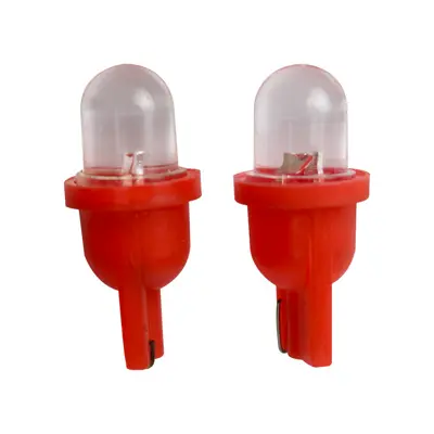 [18-5047-001] Foco pellizco LED 12V T10 rojo x2- Universal 
