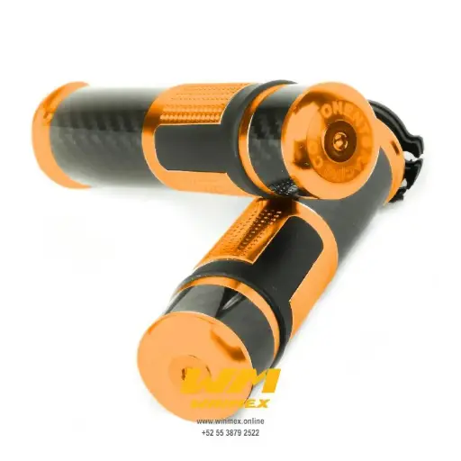 [PN100106-1] Grips aluminio deportivos naranja- Street bike 