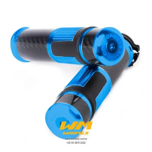 [PN100106-3] Grips aluminio deportivos azul- Street bike 
