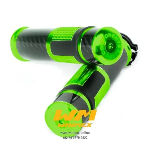 [PN100106-7] Grips aluminio deportivos verde- Street bike 